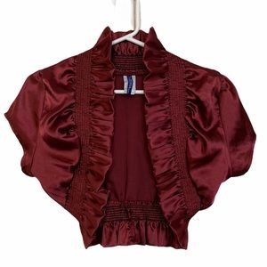Burgundy Satin Bolero